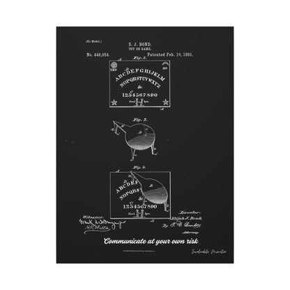 Ouija Board Patent Print (1891) – Gothic Spirit Board Canvas Wall Art