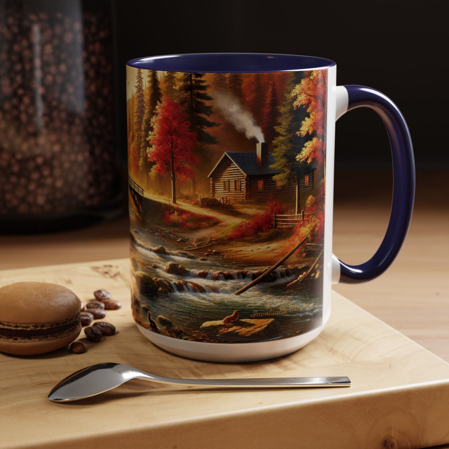 Cozy Autumn Cabin Mug | Fall Vibes Accent Coffee Mug (11oz/15oz)