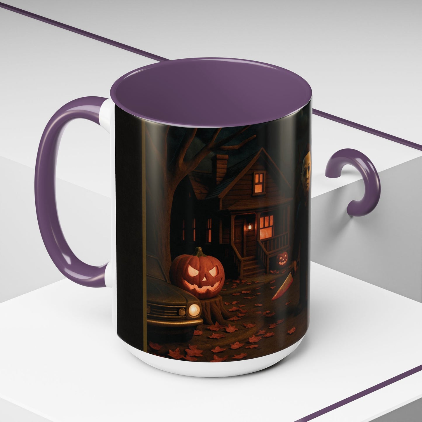 Clay-Style Slasher Halloween Night Mug | Accent Coffee Mug (11oz/15oz)