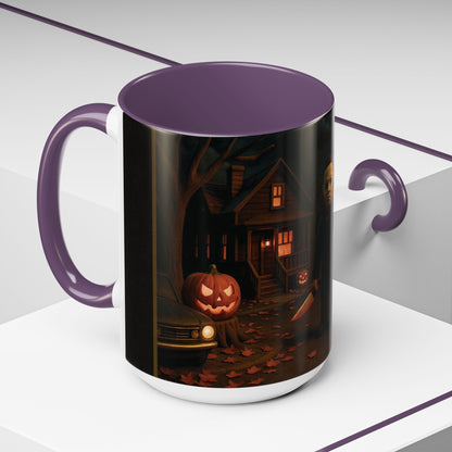 Clay-Style Slasher Halloween Night Mug | Accent Coffee Mug (11oz/15oz)