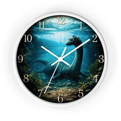 Loch Ness Monster Wall Clock – Nautical Mythical Sea Serpent 10" Decor