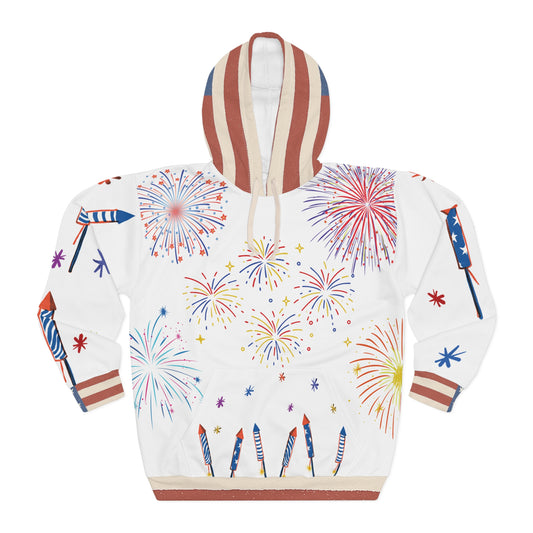 4th of July Fireworks Unisex Pullover Hoodie – "Light Me Up" Limited Edition
