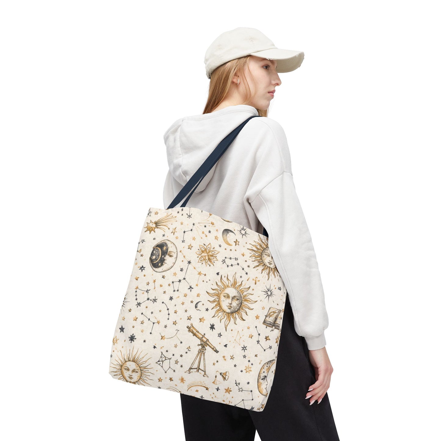 Celestial Sun & Moon Canvas Tote Bag