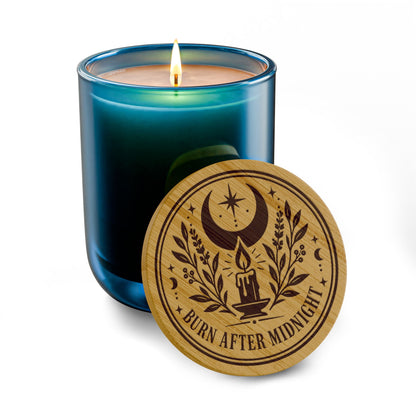Burn After Midnight Engraved Scented Soy Candle Frosted Glass (14 oz)