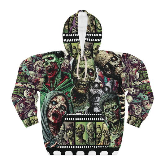 Zombie Apocalypse AOP Pullover Hoodie | All Over Print Horror Hoodie | Custom Gothic Hoodie | Halloween Streetwear | Zombie Graphic Design