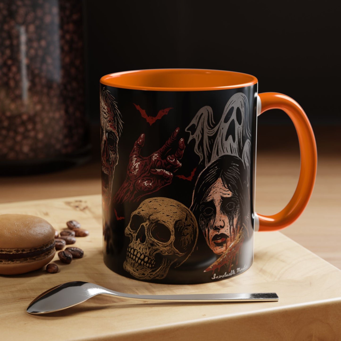 Horror Coffee Mug – Zombie Graveyard Halloween Design – 11oz & 15oz Ceramic – Creepy Goth Kitchen Decor