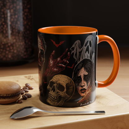 Horror Coffee Mug – Zombie Graveyard Halloween Design – 11oz & 15oz Ceramic – Creepy Goth Kitchen Decor