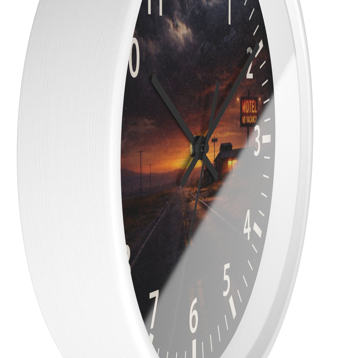 Still Here - Desert Motel No Vacancy Road Premium Wall Clock