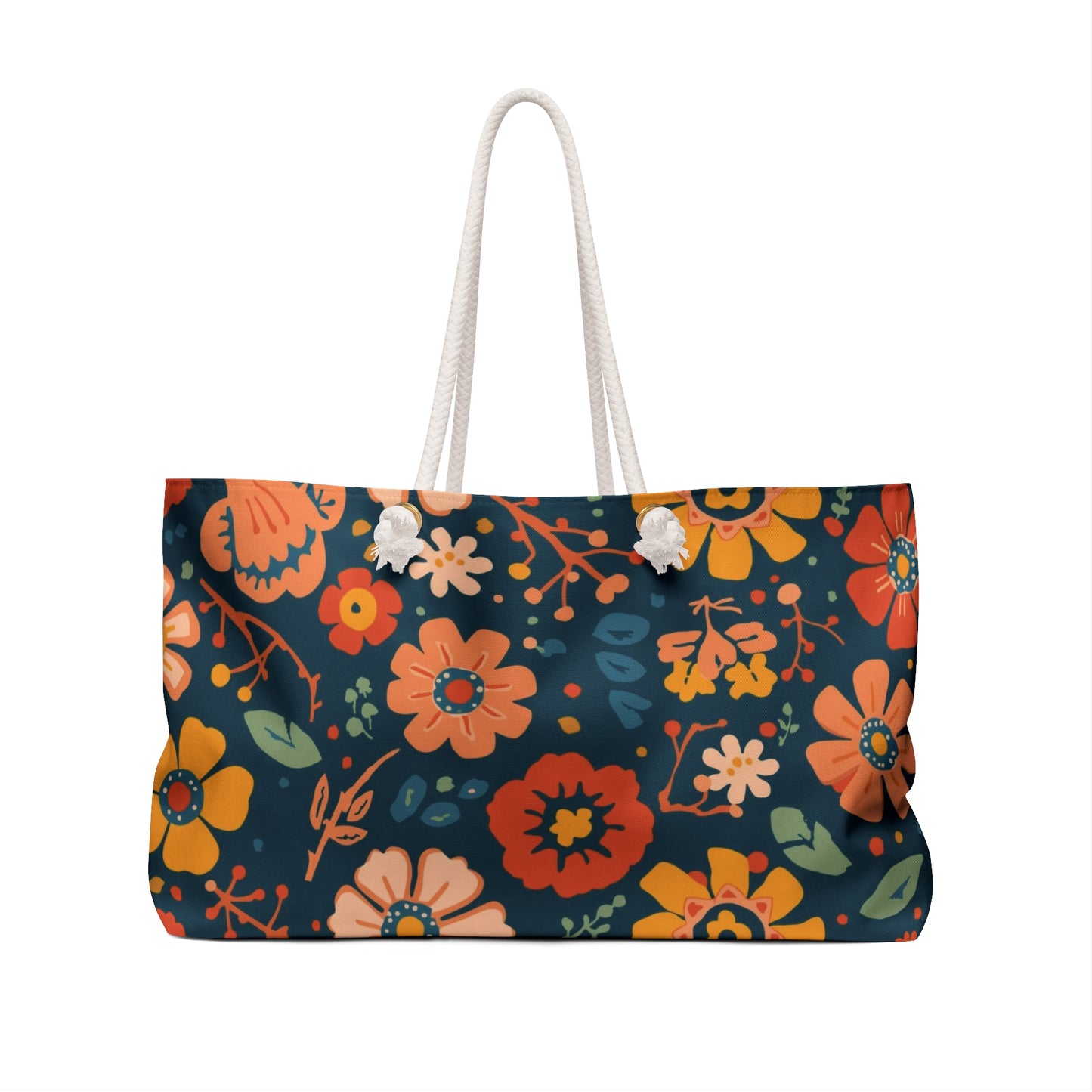 Retro Floral Weekender Tote Bag