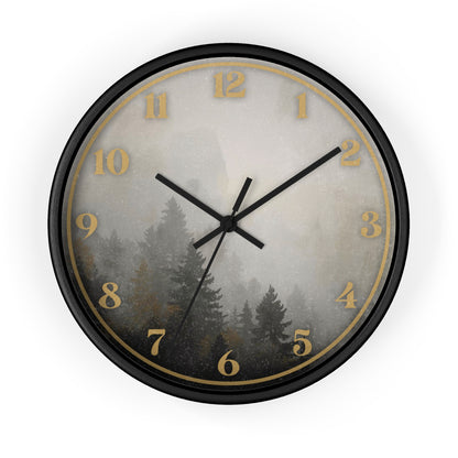 Fog & Pines Minimalist Forest 10" Wall Clock