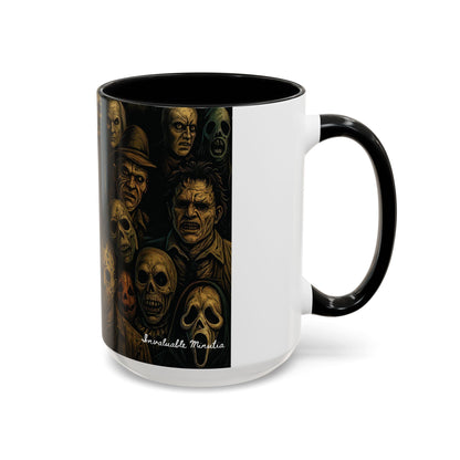 Horror Villain Collage Mug – 15oz & 11oz Ceramic Coffee Mug – Slasher Icons Halloween Gift – Goth Horrorcore Kitchen Decor
