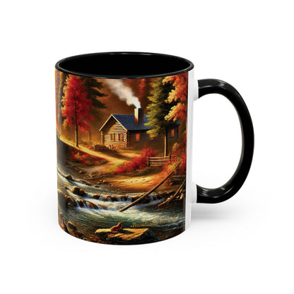 Cozy Autumn Cabin Mug | Fall Vibes Accent Coffee Mug (11oz/15oz)