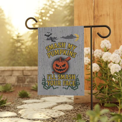 Smash My Pumpkins Halloween Flag – Funny Porch & Garden Banner & Flag (12"x18" or 24.5"x32")