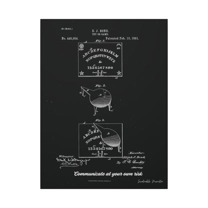 Ouija Board Patent Print (1891) – Gothic Spirit Board Canvas Wall Art