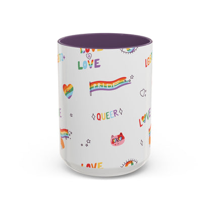 Minimalist Pride Accent Mug | LGBTQ+ Love Ceramic Cup | 11oz & 15oz
