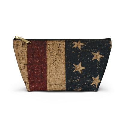 Vintage American Flag Accessory Pouch Pencil Pouch Makeup