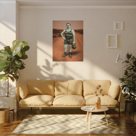 The Strongman – Matte Canvas Print (Gallery-Wrapped) 0.75" – Vintage Circus-Inspired Canvas Wall Art