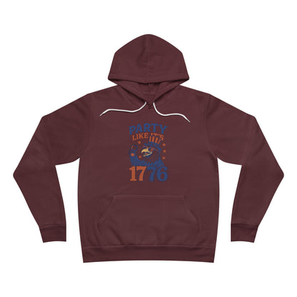 Party Like It’s 1776 – Funny Patriotic Hoodie, Drunk Eagle, Bella+Canvas 3719 Pullover Sweatshirt