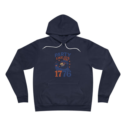 Party Like It’s 1776 – Funny Patriotic Hoodie, Drunk Eagle, Bella+Canvas 3719 Pullover Sweatshirt