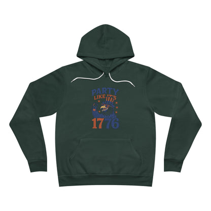 Party Like It’s 1776 – Funny Patriotic Hoodie, Drunk Eagle, Bella+Canvas 3719 Pullover Sweatshirt