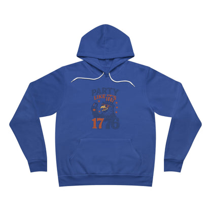 Party Like It’s 1776 – Funny Patriotic Hoodie, Drunk Eagle, Bella+Canvas 3719 Pullover Sweatshirt