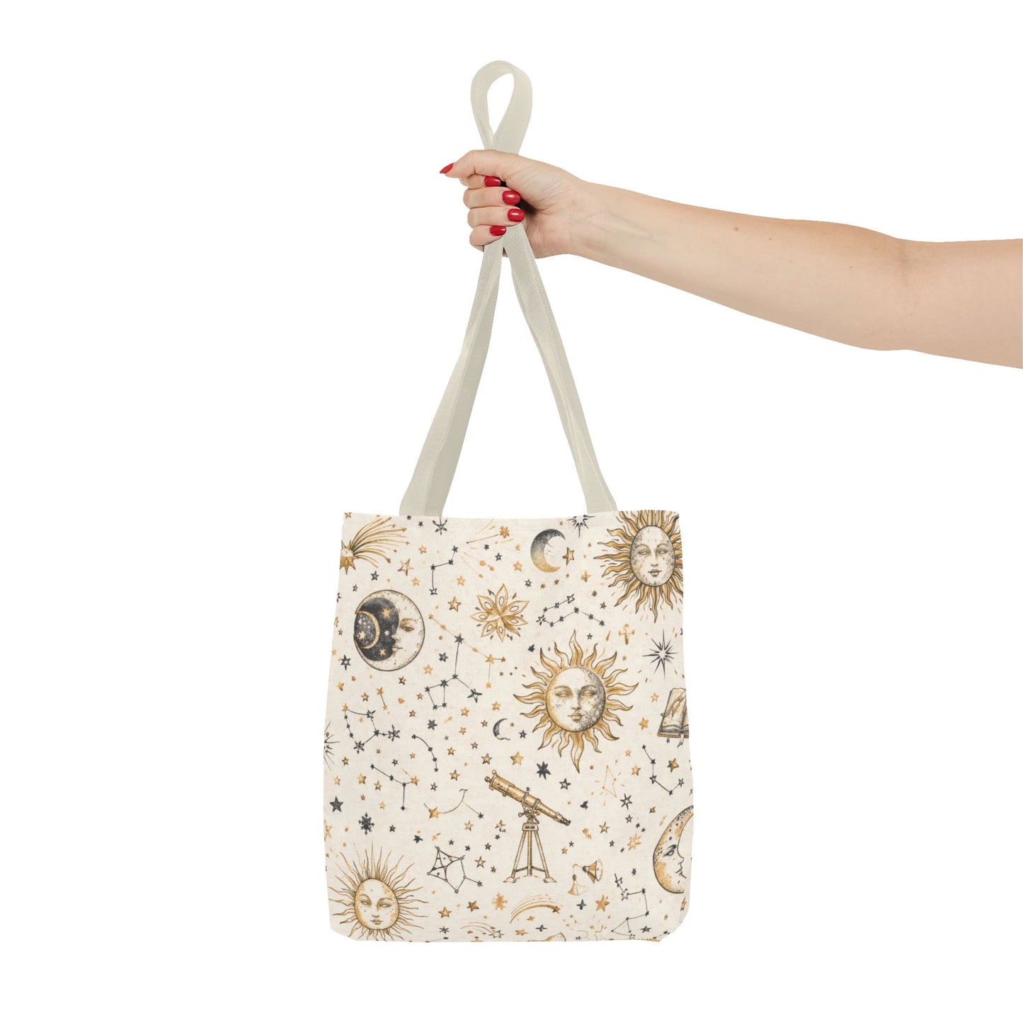 Celestial Sun & Moon Canvas Tote Bag