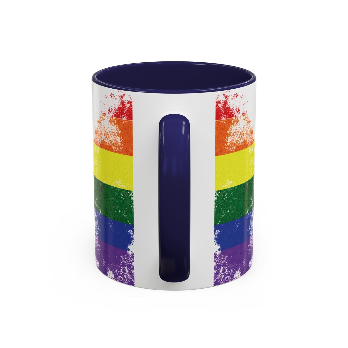 Handprint Heart Pride Mug | Rainbow Splash Ceramic Cup | 11oz & 15oz