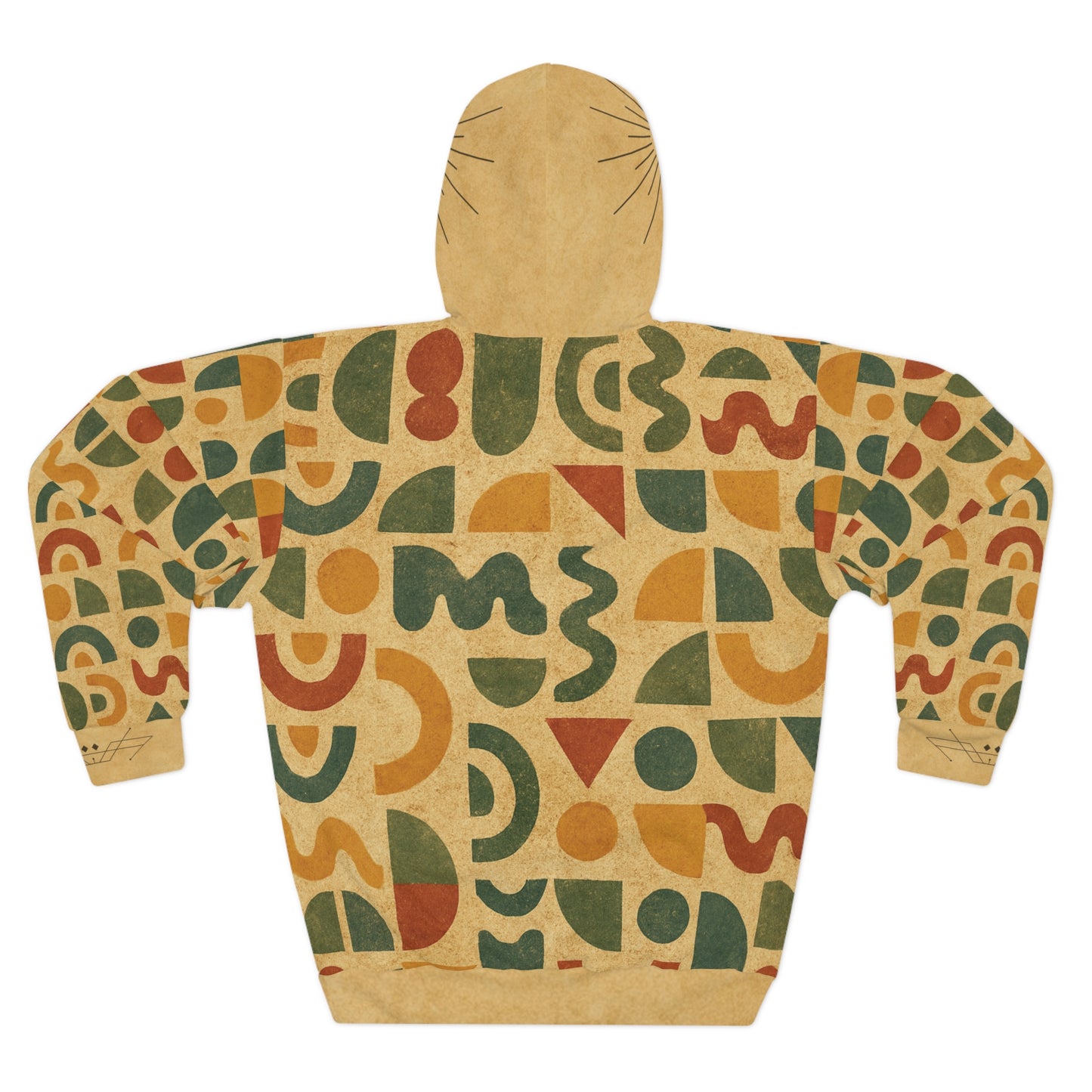 Artistic Deco Glyph: Sunrise in Earth Tones – All-Over Print Hoodie