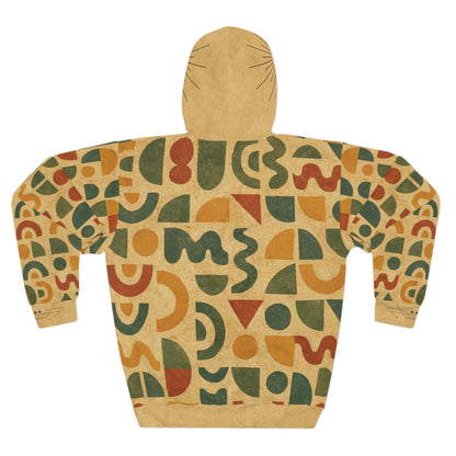 Artistic Deco Glyph: Sunrise in Earth Tones – All-Over Print Hoodie
