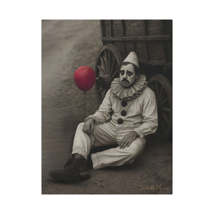 The Clown – Matte Canvas Print (Gallery-Wrapped) 0.75" – Vintage Circus-Inspired Canvas Wall Art