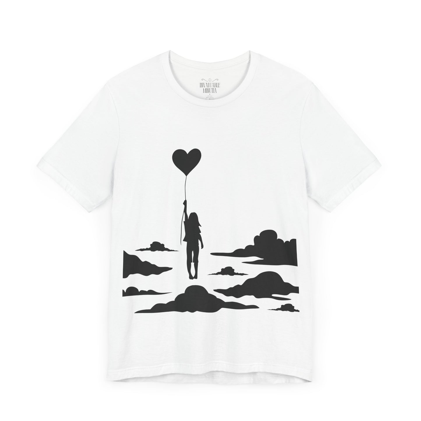 🎈 Up and Away Tee – Heart Balloon Silhouette