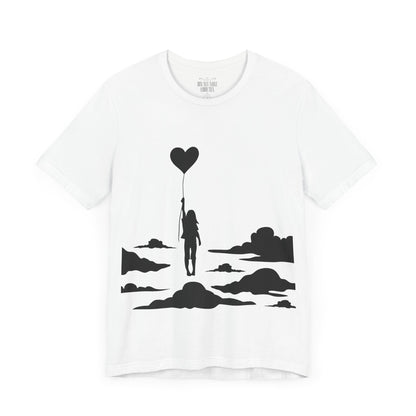 🎈 Up and Away Tee – Heart Balloon Silhouette