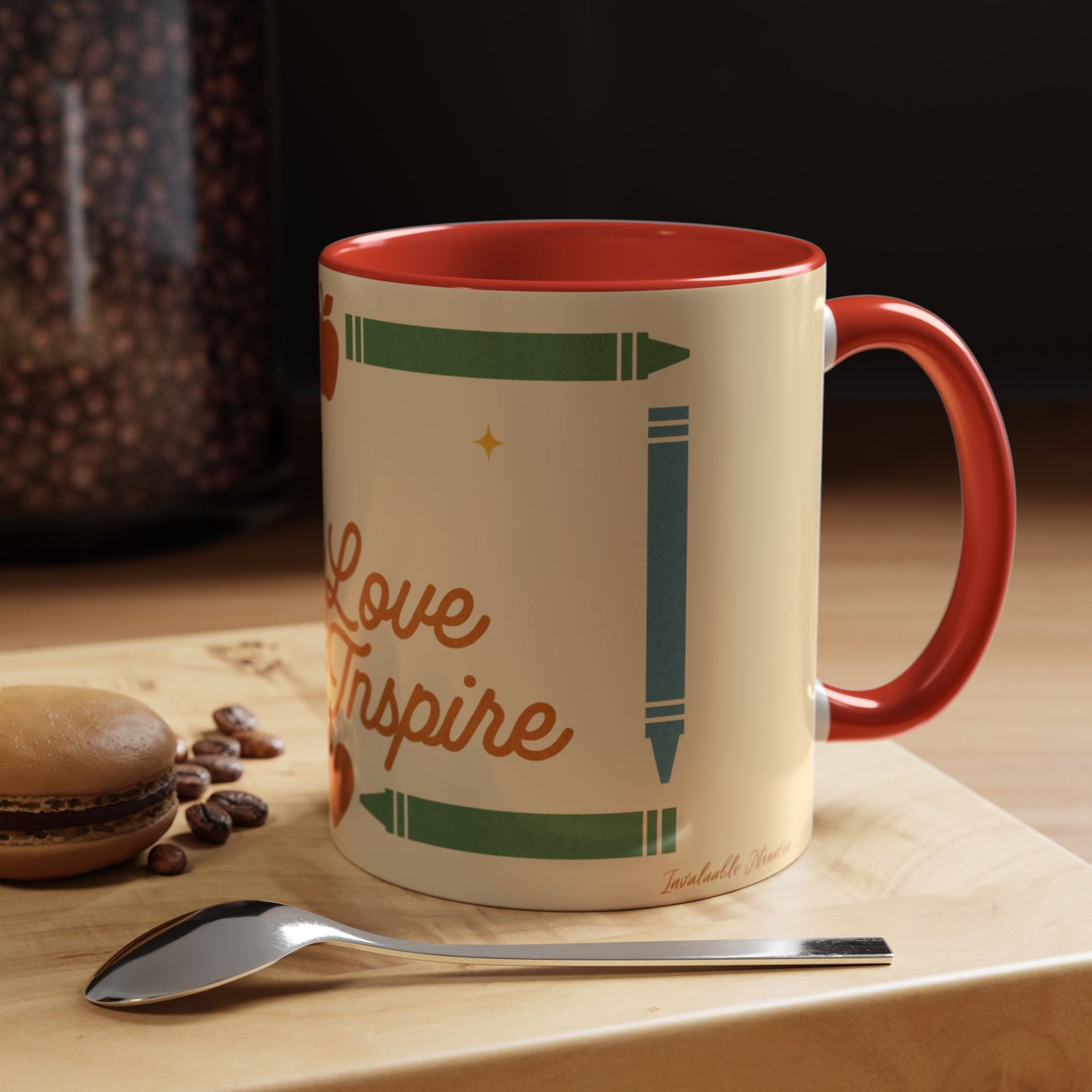 Teach Love Inspire Color Accent Mug (11oz/15oz) – Teacher Gift • Back to School • Durable Ceramic, Dishwasher & Microwave Safe