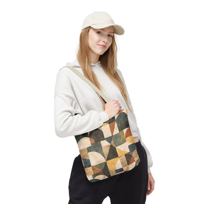 Mid-Century Geometric Canvas Tote Bag