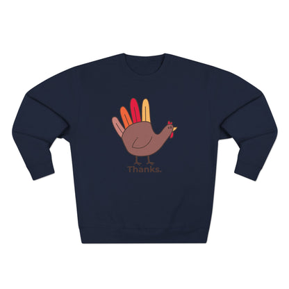 Give Thanks Sweatshirt — Minimalist Thanksgiving Turkey Design | Premium Lane Seven Fleece | Free Worldwide Shipping