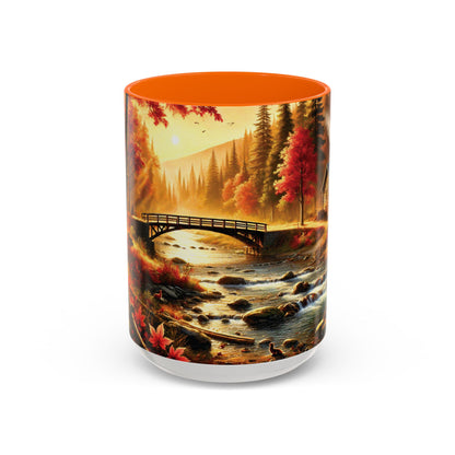 Cozy Autumn Cabin Mug | Fall Vibes Accent Coffee Mug (11oz/15oz)