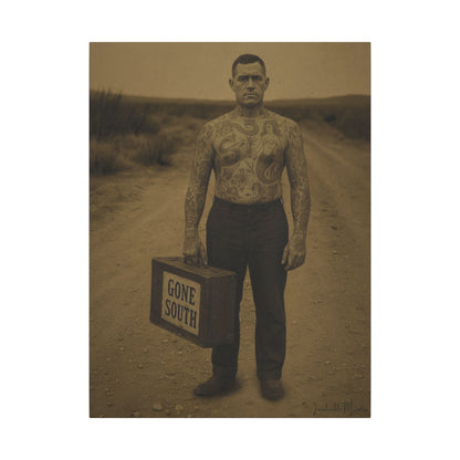 The Tattooed Man – Matte Canvas Print (Gallery-Wrapped) 0.75" – Vintage Circus-Inspired Canvas Wall Art
