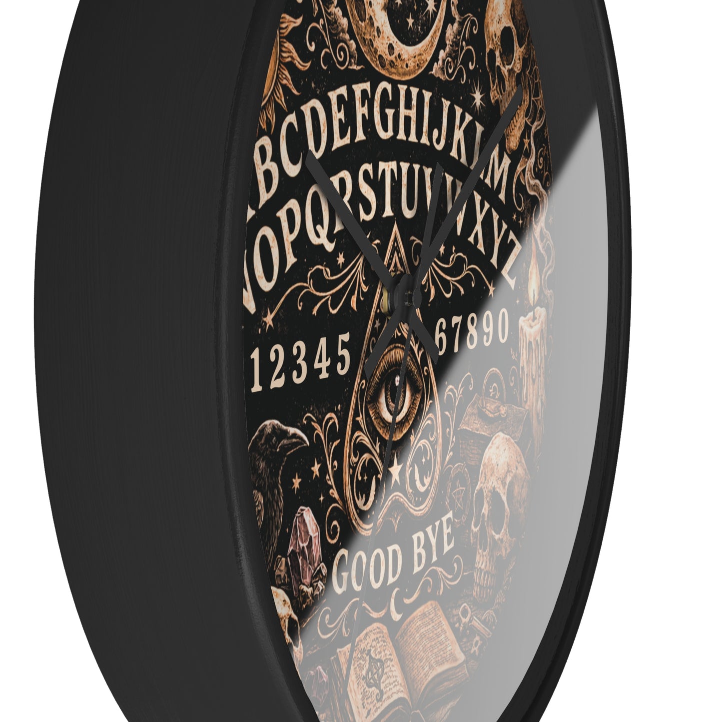 Ouija Board Wall Clock – Gothic Occult Spirit Board 10" Decor