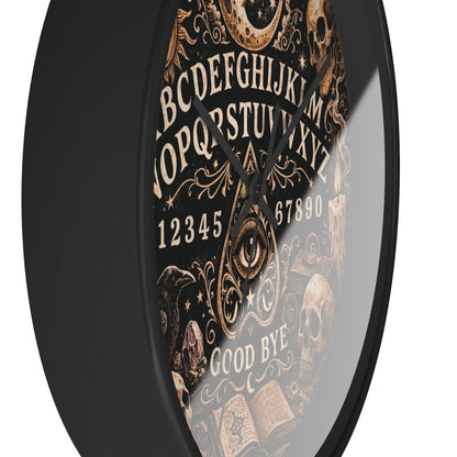 Ouija Board Wall Clock – Gothic Occult Spirit Board 10" Decor