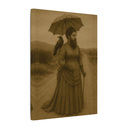 Bearded Lady with Crow – Matte Canvas Print (Gallery-Wrapped) 0.75"