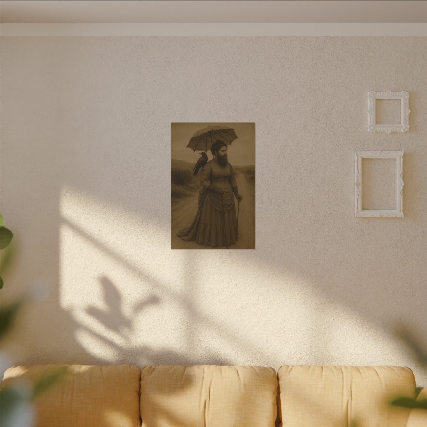 Bearded Lady with Crow – Matte Canvas Print (Gallery-Wrapped) 0.75"