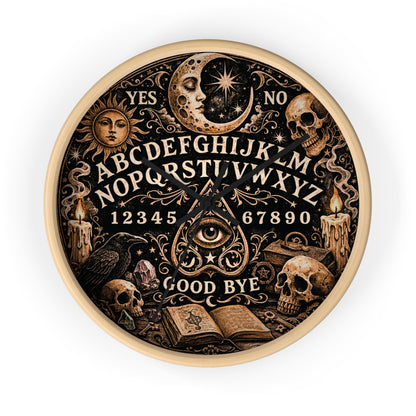 Ouija Board Wall Clock – Gothic Occult Spirit Board 10" Decor