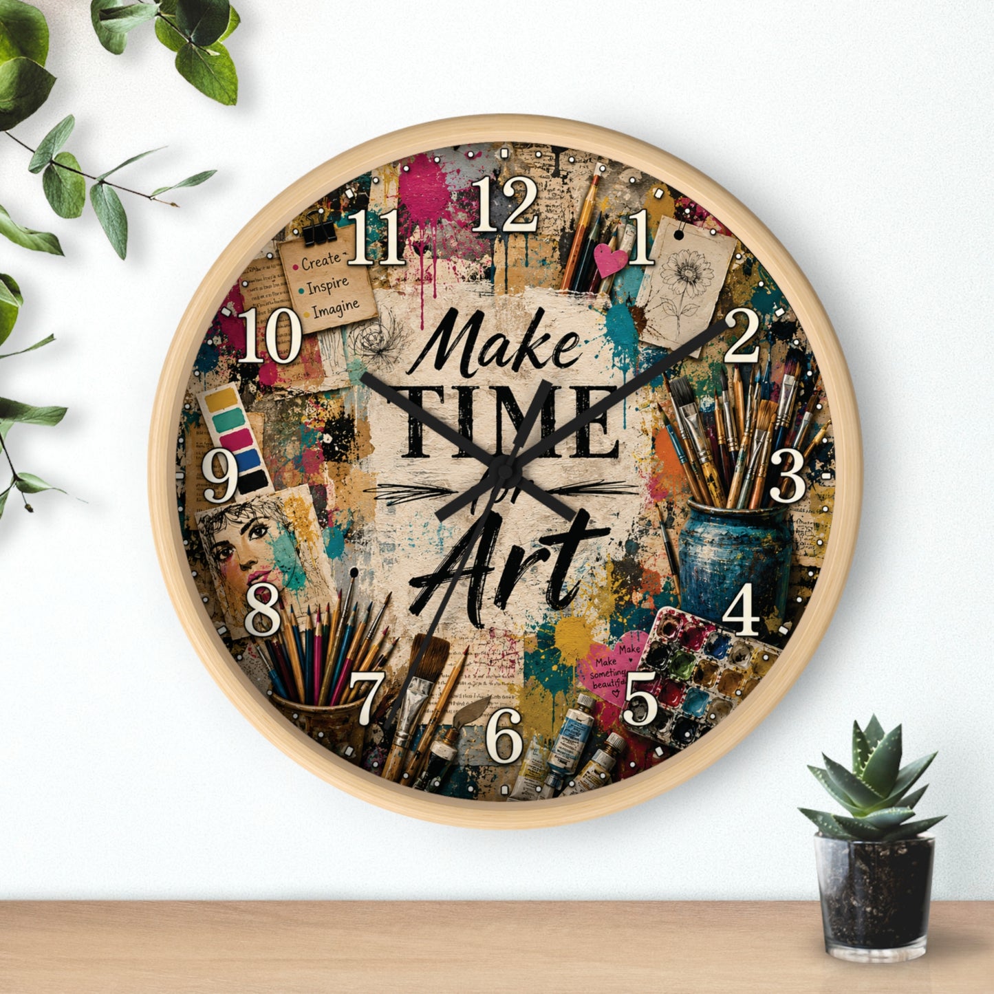 Make Time for Art Wall Clock | Art Teacher Classroom Decor