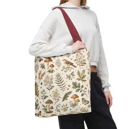 Cottagecore Botanical Canvas Tote Bag