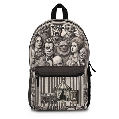 Freakshow Oddities Backpack – Gothic Carnival Horror Poly Canvas Bag 🎪🖤