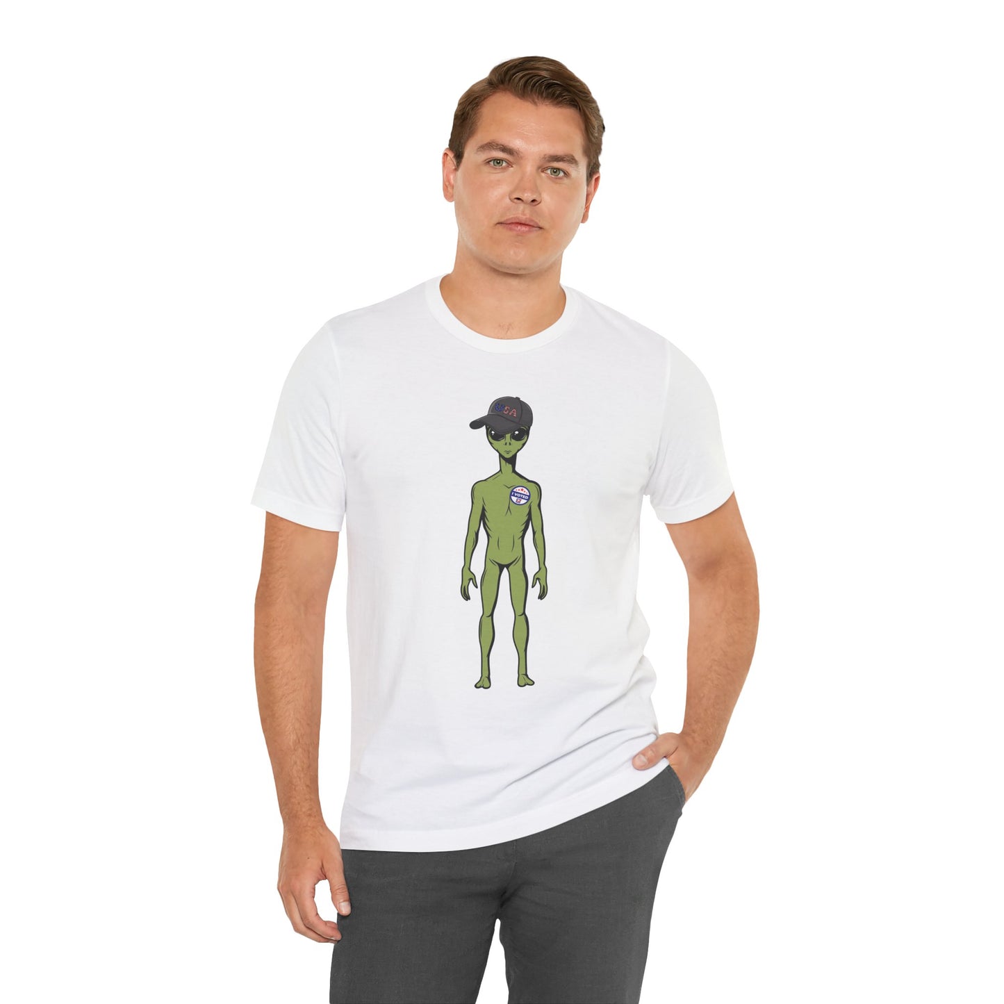 Alien Graphic Tee, Fun T-Shirt for Sci-Fi Lovers, Unisex Casual Wear, Great for Festivals, Gifts for Nerds, Everyday Comfort