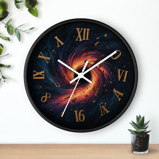 🌀 Black Hole Chaos Clock – Surreal Spacecore Time Warp Wall Decor Wall Clock