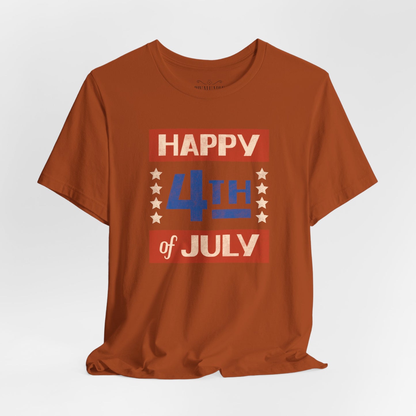 Happy 4th / Land of the Free Tee – Dual-Sided Print – Unisex Bella + Canvas Jersey T-Shirt