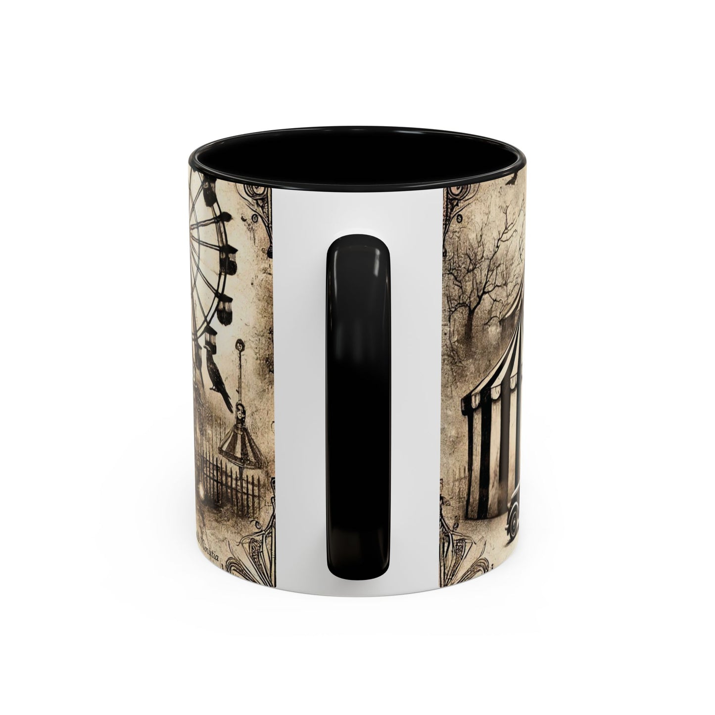 Creepy Circus Witch Mug | Vintage Halloween Accent Coffee Mug (11oz/15oz)