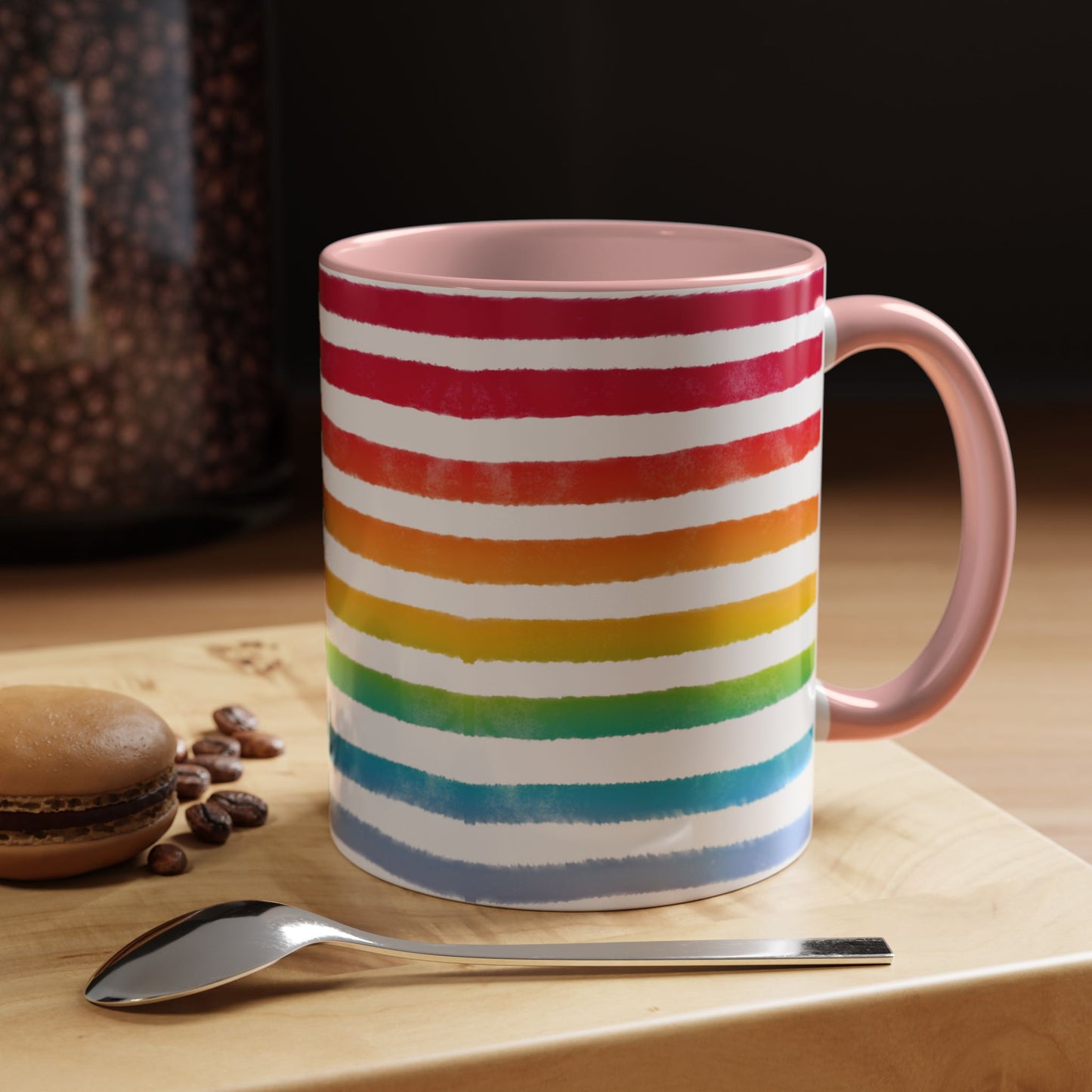 🌈 Bold Rainbow Stripes Pride Mug | 11oz/15oz | Purple Accent